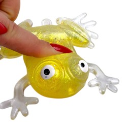 Gniotek żabka antystresowa z wodnym brokatem 1 szt.