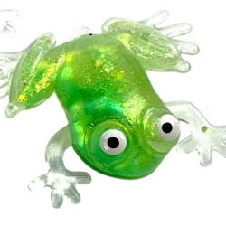 Gniotek żabka antystresowa z wodnym brokatem 1 szt.