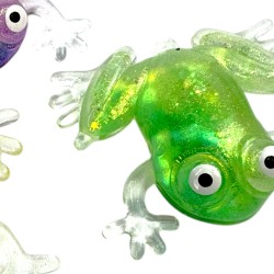 Gniotek żabka antystresowa z wodnym brokatem 1 szt.