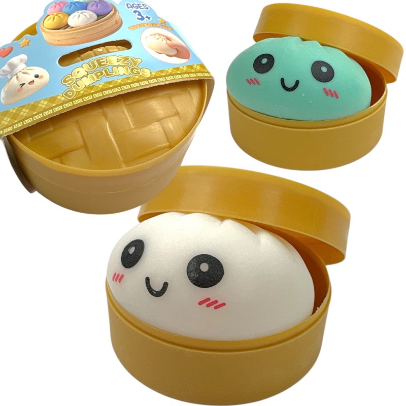 Gniotek antystresowy pierożek dumpling w pudełku 1 szt duży 10 cm