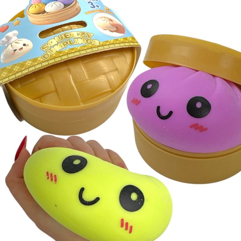 Gniotek antystresowy pierożek dumpling w pudełku 1 szt duży 10 cm