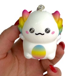 Gniotek squishy aksolotl 1 szt. piankowy brelok antystresowy