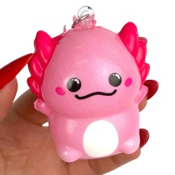 Gniotek squishy aksolotl 1 szt. piankowy brelok antystresowy