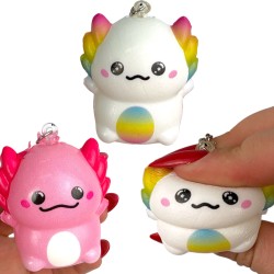 Gniotek squishy aksolotl 1 szt. piankowy brelok antystresowy