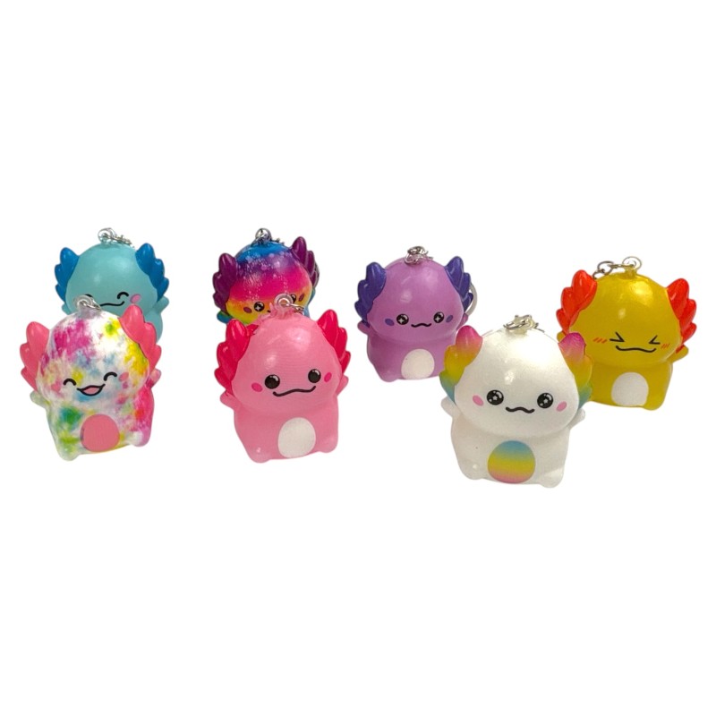 Gniotek squishy aksolotl 1 szt. piankowy brelok antystresowy
