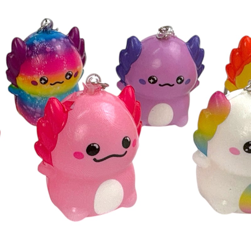 Gniotek squishy aksolotl 1 szt. piankowy brelok antystresowy