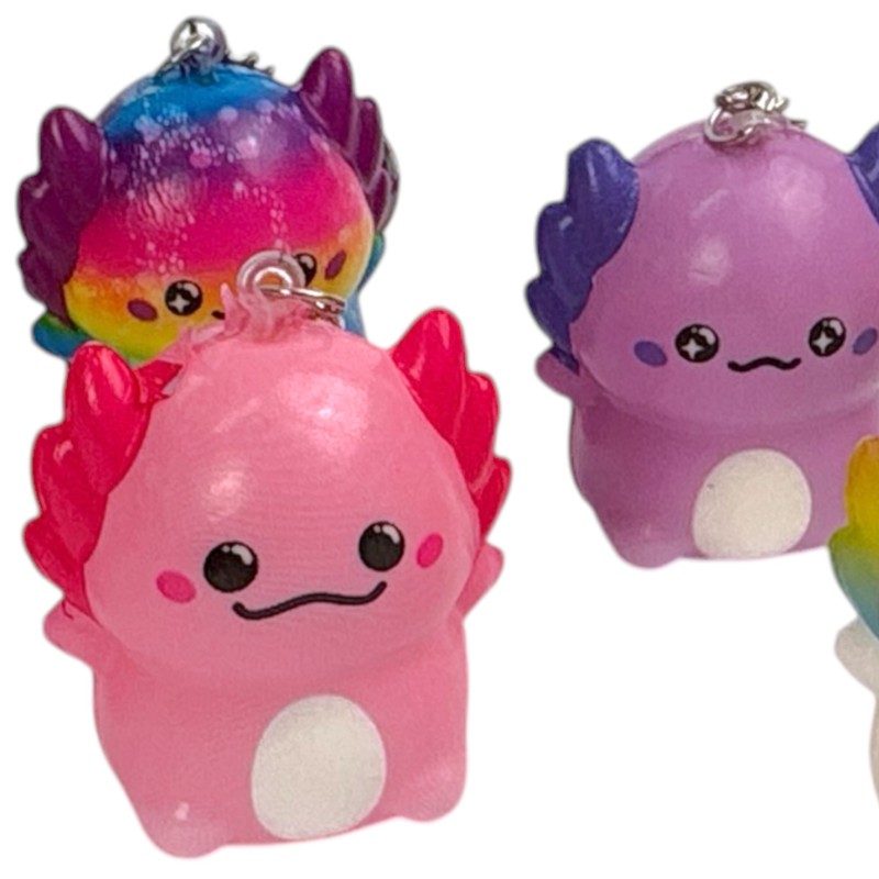 Gniotek squishy aksolotl 1 szt. piankowy brelok antystresowy