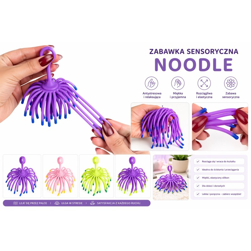 Gniotek Nuddle Fidget elastyczny makaron sensoryczny 1 szt.