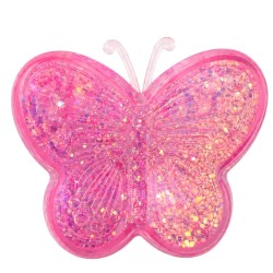 Gniotek antystresowy żelowy motyl brokatowy 7x8 cm
