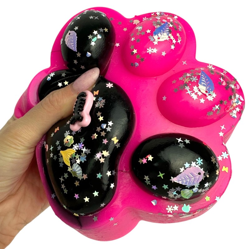 Gniotek antystresowy Kocia Łapka Jumbo różowa 17x15x6 cm