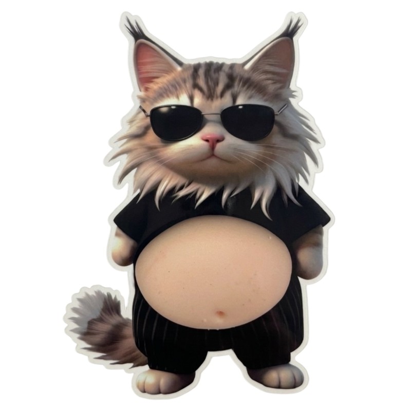 Mochi gniotek naklejka 3D kot z brzuszkiem antystresowy 1 szt.