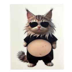 Mochi gniotek naklejka 3D kot z brzuszkiem antystresowy 1 szt.