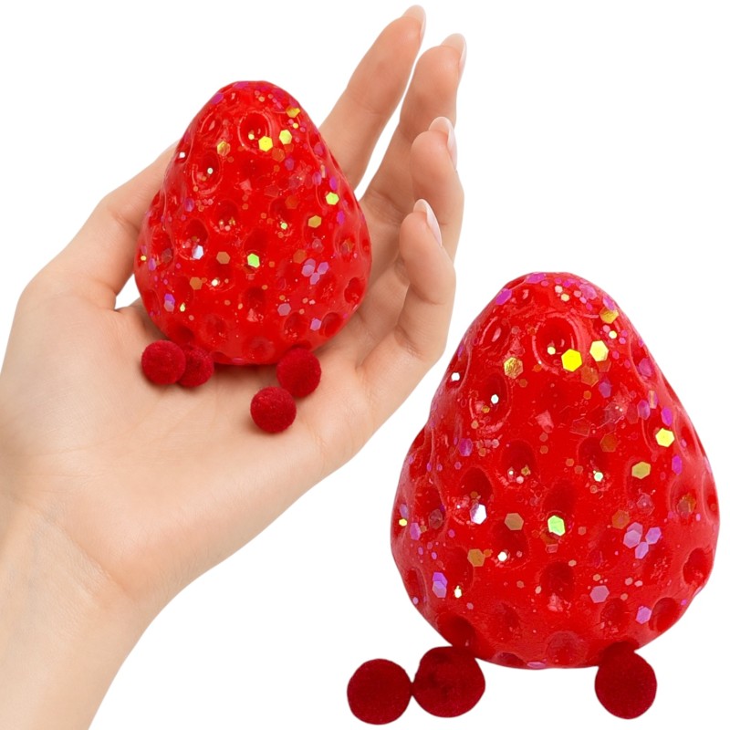 Gniotek antystresowy truskawka mochi foodie 1 szt. czerwony