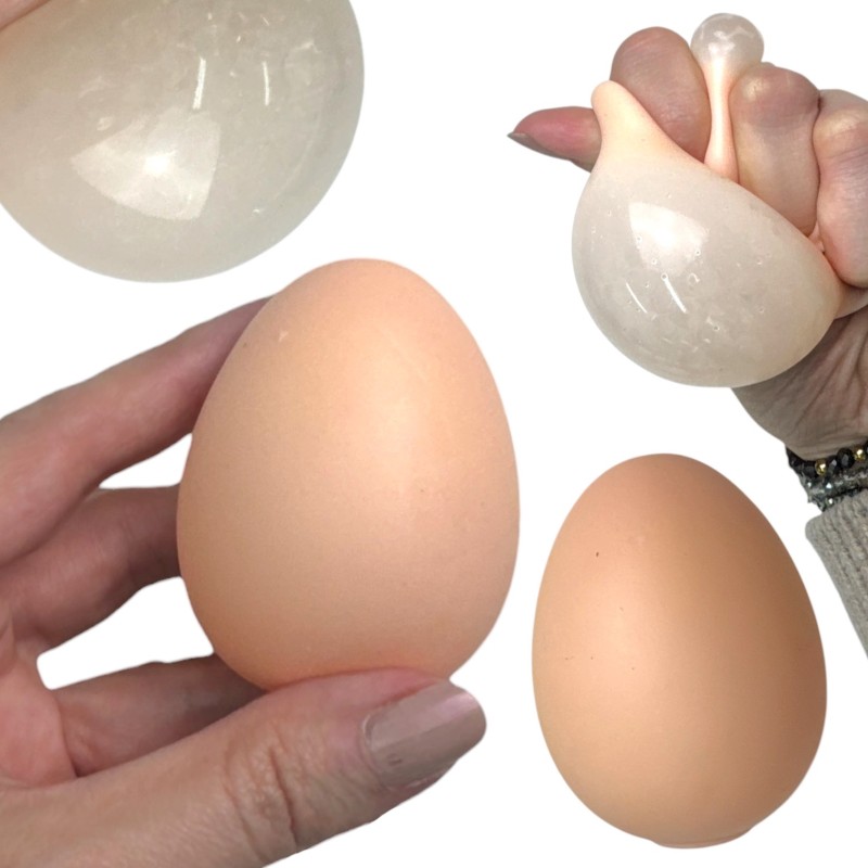 Gniotek jajko z kulkami żelowymi Orbeez 1 szt. kawaii 6,5 cm