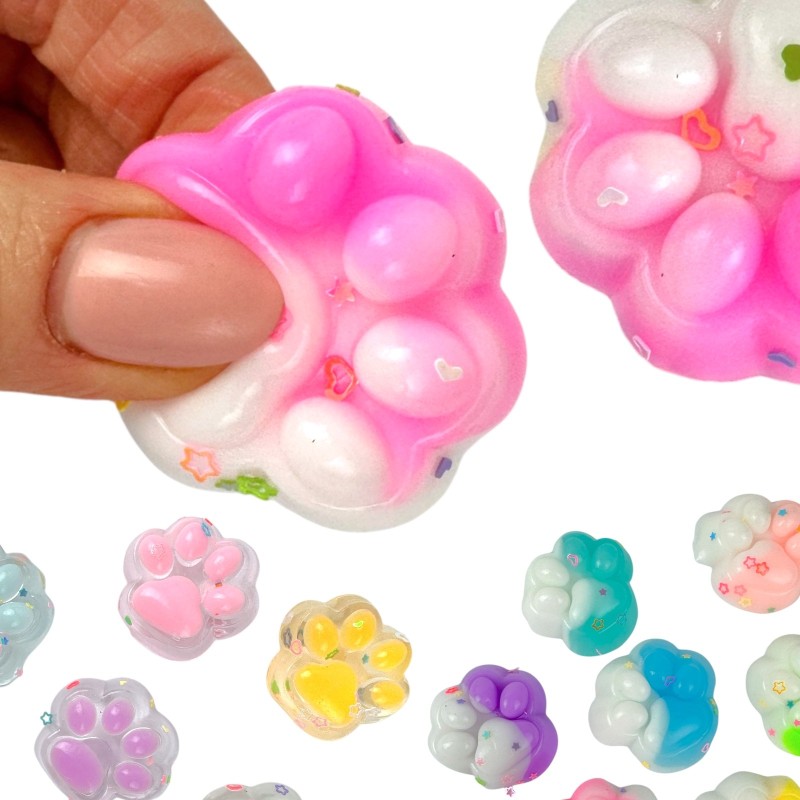 Zabawka Squishie Kocia Łapka 25 szt sensoryczne gniotki w woreczku