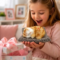 Interaktywny kotek z poduszką miauczący 1 szt. sensoryczna maskotka