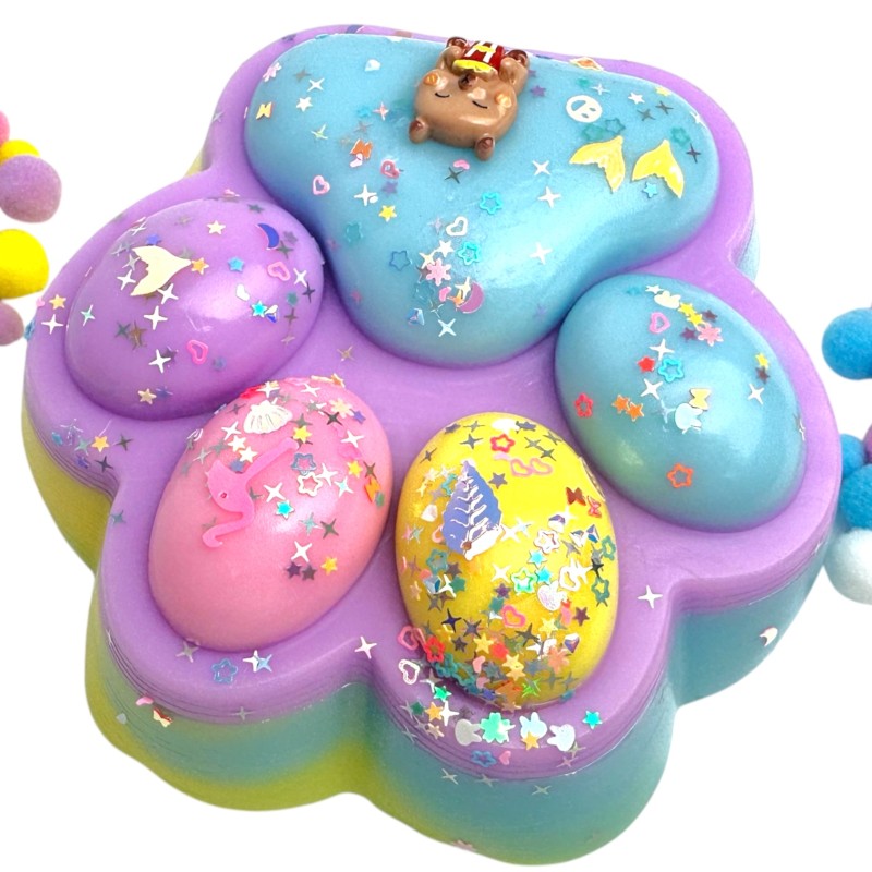 Gniotek kocia łapka pastel Jumbo 17x15 cm terapia ręki SI ADHD